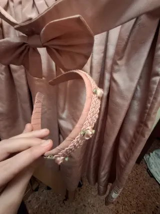 Vestido niña rosa con diadema