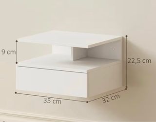 Mesita de noche flotante blanca