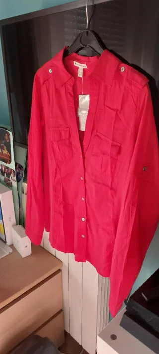 Camisa rosa fucsia talla 40 Mango