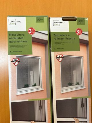 Dos unidades Mosquitera enrollable para ventana