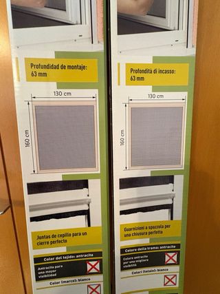 Dos unidades Mosquitera enrollable para ventana