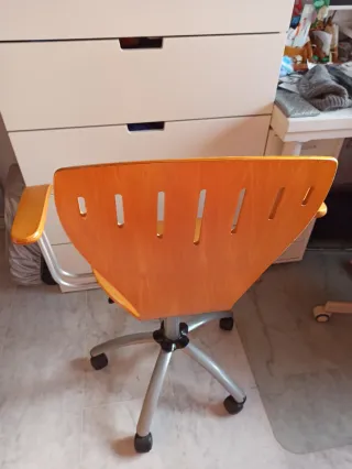 Silla escritorio giratoria oficina madera y metal