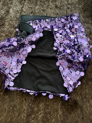 Falda lentejuelas morada y plateada