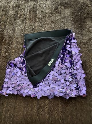 Falda lentejuelas morada y plateada
