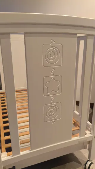 Berço com colchão - TRAMA branco com gaveta