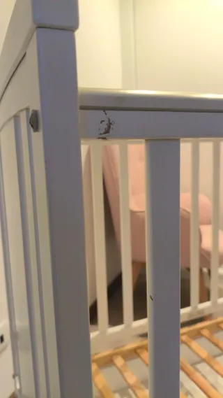 Berço com colchão - TRAMA branco com gaveta