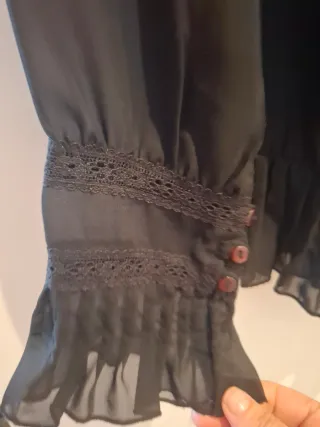 Camisa Romántica Negra