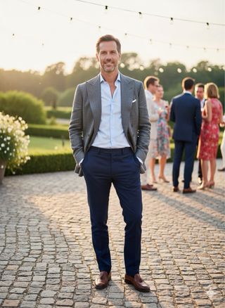 Americana Pedro Muñoz Lino Talla 50 Gris