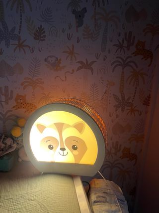 Lámpara quitamiedos infantil mapache.