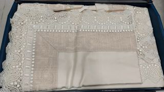 Completo letto matrimoniale beige/bianco