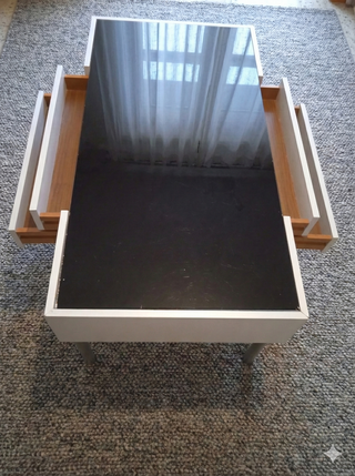 Mesa de centro moderna cristal y cajones