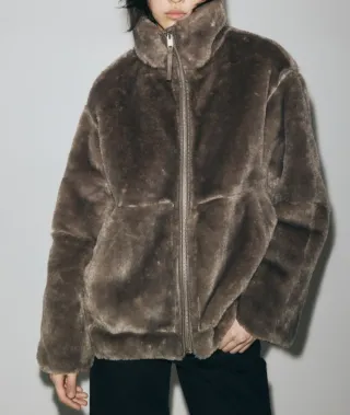 Chaqueta H&M efecto pelo gris