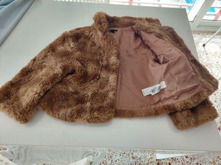 Zara Chaquetón Pelo Marrón Talla L