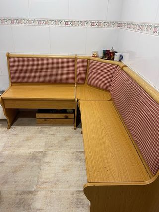 Rinconera de cocina madera y tela