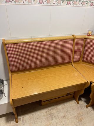 Rinconera de cocina madera y tela