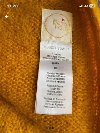 Bufanda Des Petits Hauts color mostaza. Modelo Bug