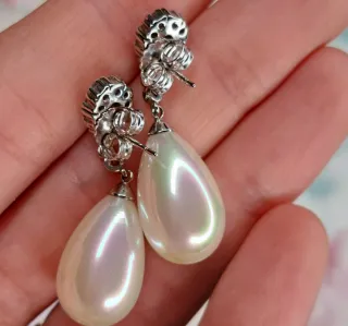 Pendientes Novia Perla y Circonitas