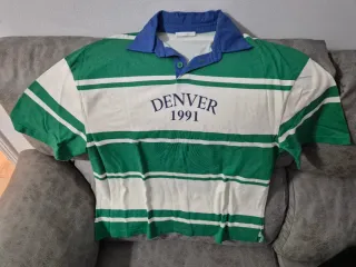 Polo Zara Rayas Verde Talla L