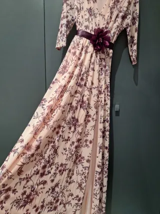 Vestido largo floral ceremonia