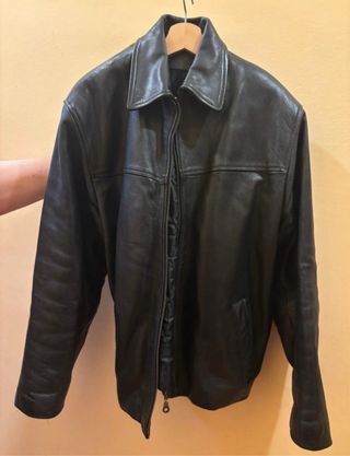 Cazadora de cuero negra hombre