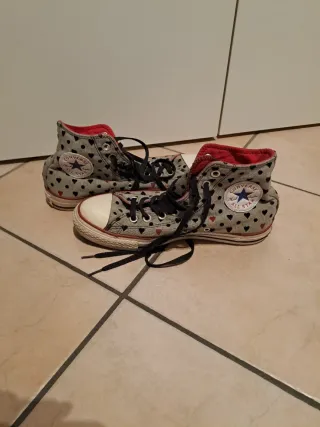 Converse All Star Stivaletti Rari Cuore Grigio Ros