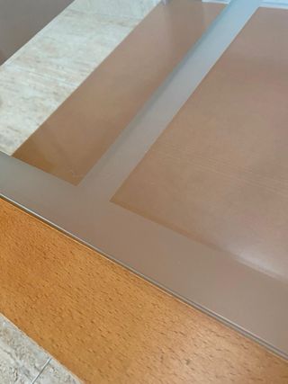 Mesa centro madera y cristal rectangular