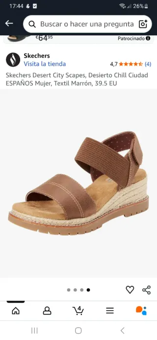 Sandalias Skechers Cuña Marrones