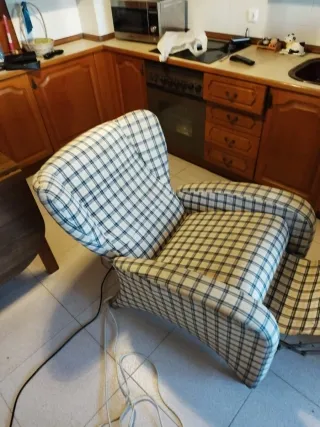 Butaca reclinable tela cuadros