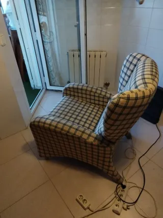 Butaca reclinable tela cuadros