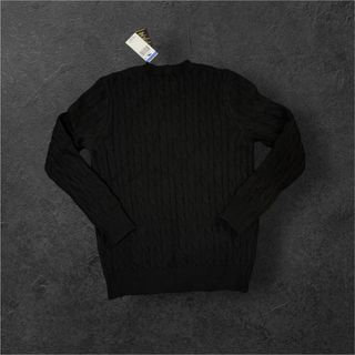 Maglione Polo Ralph Lauren nero logo rosso