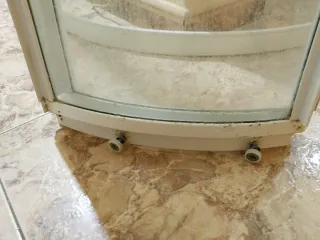 Mampara Ducha Circular Blanca y Transparente