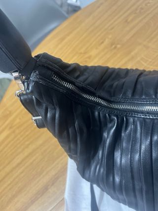 Borsa Sodini Nera Plissettata Nuova Con Cartellino