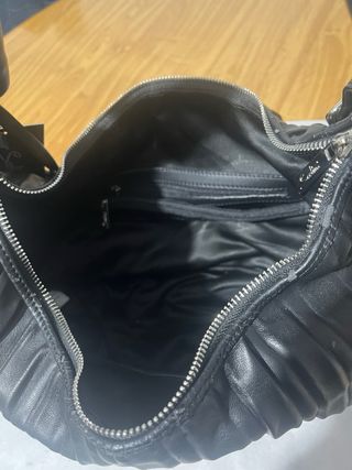 Borsa Sodini Nera Plissettata Nuova Con Cartellino