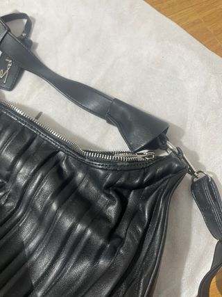 Borsa Sodini Nera Plissettata Nuova Con Cartellino