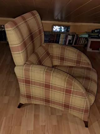 Sillón individual tela cuadros