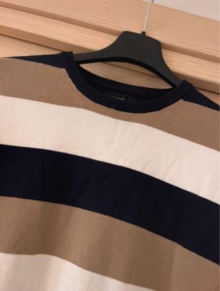 Maglione uomo Calliope righe beige, blu, bianco