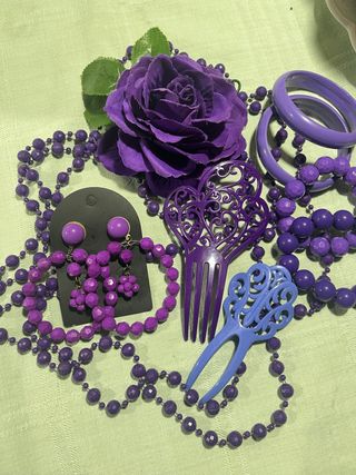 Conjunto Accesorios Flamenca Gitana Morado