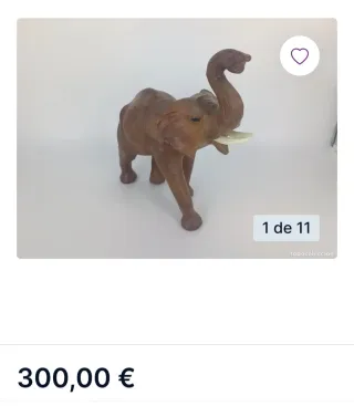 Antiguo elefante de cuero decorativo