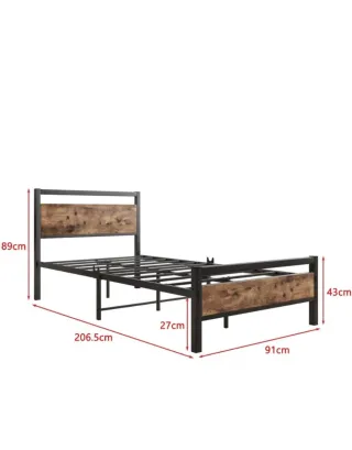Estructura Cama Metal/Madera 90x200