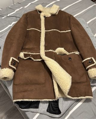 Chaqueta Zara Hombre Marrón Borrego