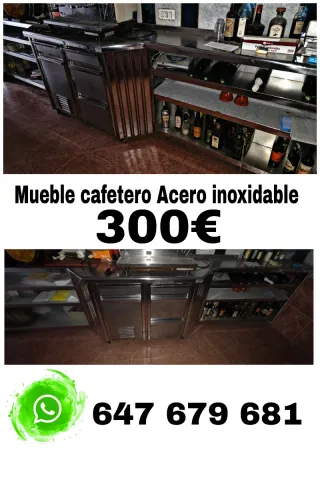Mueble cafetero acero inoxidable