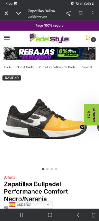 Zapatillas Padel Tenis COMFORT. Talla 42,5