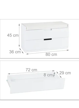 Banco almacenaje Relaxdays acolchado