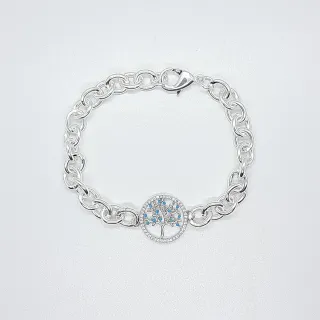 Bracciale artigianale catena argentato albero