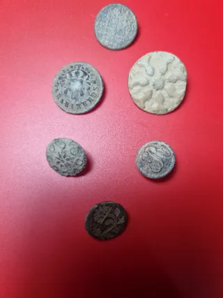 Lote 6 botones antiguos decorados