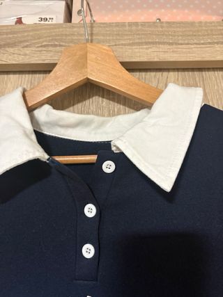 Sudadera azul cuello polo New York