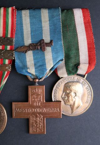 Pasador 6 Medallas Oficial Italia WWI Regia Marina