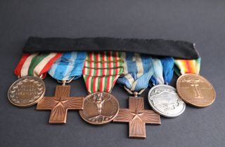 Pasador 6 Medallas Oficial Italia WWI Regia Marina