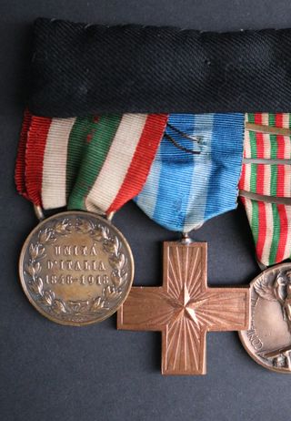 Pasador 6 Medallas Oficial Italia WWI Regia Marina