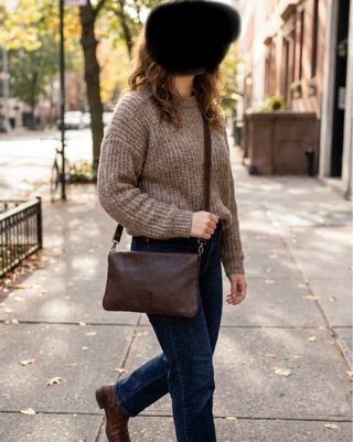 Bolso de piel Biba marrón